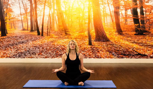 Image of woman in 'easy' yoga pose